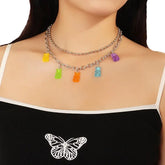 Jelly Gummy Bear Chain Necklace